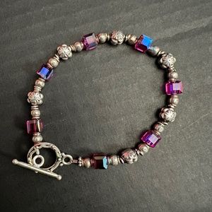 Hot pink crystal bracelet